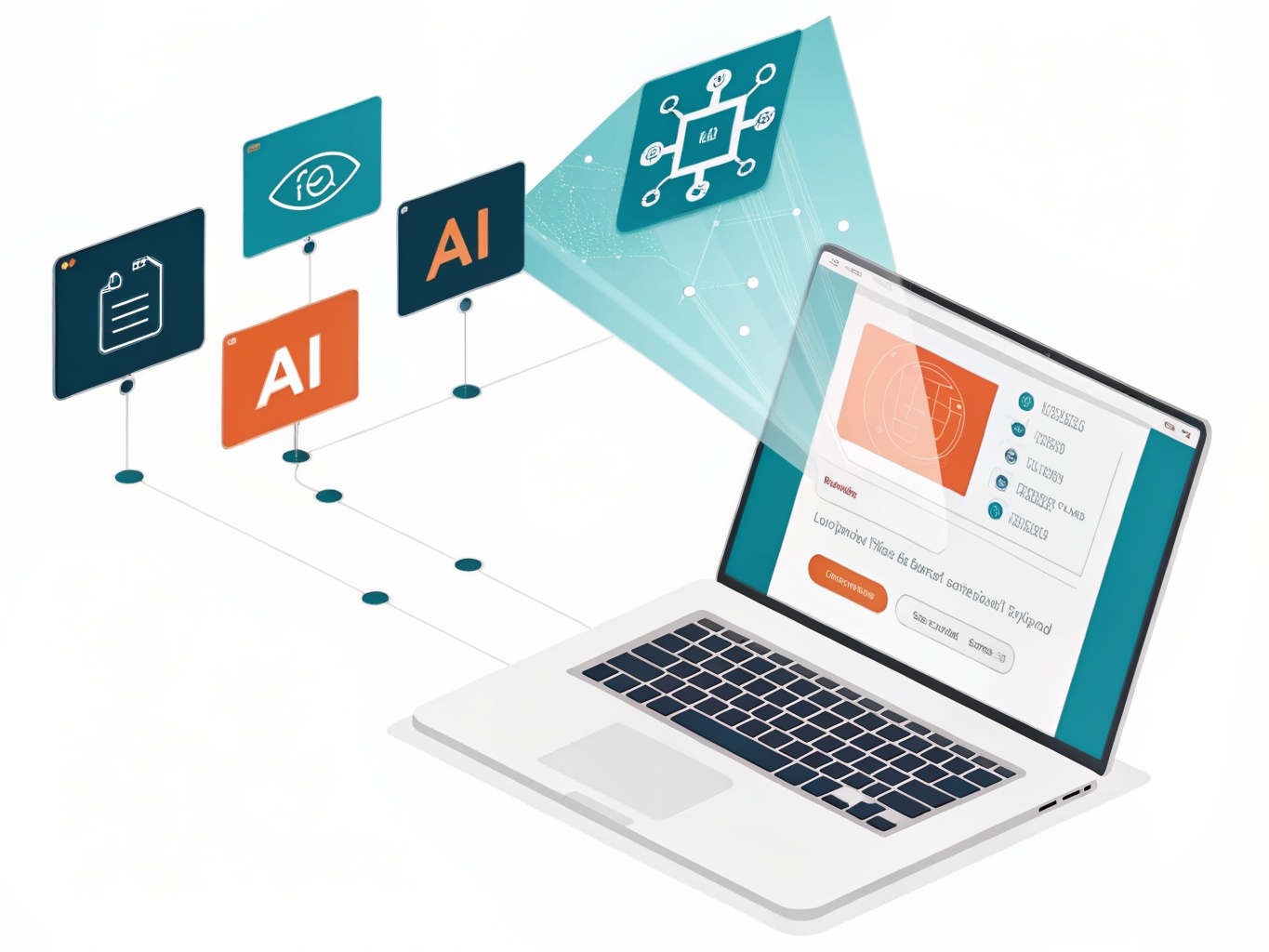 Illustration of a webpage being cited by an AI answer engine